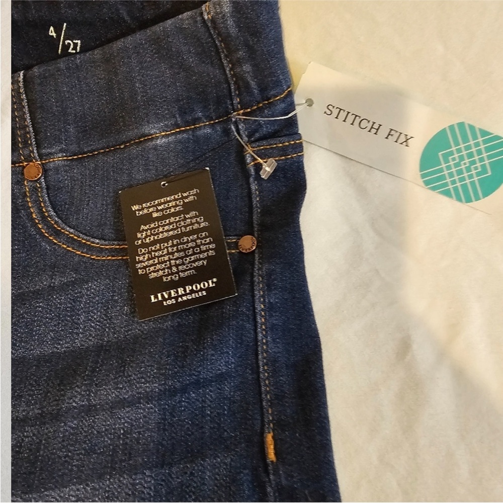 Liverpool Los Angeles The Bermuda Denim Shorts Size 4/27 - Picture 2 of 7